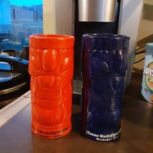 2 TIKI Mugs Cups Hawaii Maui Waikiki parrot Bay
